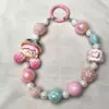 Corrente Ins de Menina Desenho Animado Boneca Cordão com Contas Corrente de Celular Chaveiro de Celular Pingente de Bolsa Pingente