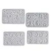 Moldes de Silicona para Pendientes de Animales de Luna de Resina de Cristal, Corazón, Colgantes de Amor Padre-Hijo, Moldes para Joyería