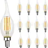 Suministro directo de fábrica bombilla LED transparente de cristal transparente C35 cola de tirador E14 2W4W6W filamento Edison