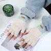 Guantes de Medio Dedo Patchwork Otoño e Invierno al por Mayor Transfronterizos Estilo Coreano Guantes Cálidos para Estudiantes al Escribir y Andar en Bicicleta Guantes Tejidos Lindos
