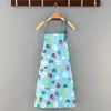 Delantal de cocina antiadherente con estampado de flores frescas para colgar en el cuello, delantal con logo para mujer, delantal sin mangas de primavera y otoño, aprobación directa de fábrica