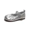 Sapatos de Couro Novos para Crianças Primavera e Outono Sapatos de Princesa Simples Moda Sapatos Individuais com Uma Tira Sapatos Elegantes para Crianças Atacado