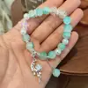 Pulseira de Cristal com Contas de Estrela do Mar e Lua Super Fada Céu Estrelado Doce Estrela e Lua Pulseira Feminina Nicho Versátil Estudante Melhor Amiga Pulseira
