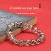 Pulseira de Cristal de Morango Preto Pulseira de Cristal Natural Pulseira Simples de Cristal Ins Pulseira de Cristal de Morango Preto Benmingnian
