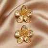 Collar Colgante de Flor Dorada Retro Transfronterizo Europeo y Americano, Pulsera, Anillo, Pendientes, Juego de Joyería de Moda de Cinco Piezas para Mujer