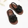 Sandalias de Verano para Niñas con Flor de Camelia, Suela Elástica Suave, para Casa y Exterior, Estilo Princesa