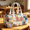 Nova marca independente TEMU Amazon bolsa de viagem de algodão acolchoado, bolsa de yoga feminina estampada da moda, bolsa de mão