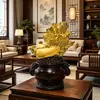 Cuenco de la Fortuna Dorado con Adorno de Repollo que Atrae la Riqueza, Regalo para Atraer la Riqueza para Apertura de Tienda, Artesanía Decorativa para Recepción de Empresa