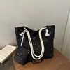 Bolsa de lona grande con diseño de estrella para mujer, bolso de mano casual de moda para ir al trabajo, bolso de hombro versátil para mujer