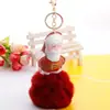 Comercio electrónico transfronterizo Llavero de bola de pelo de Santa Claus de piel sintética Colgante de joyería DIY Navidad Regalo de Navidad