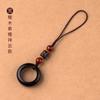 Cadena para teléfono móvil con hebilla de anillo de sándalo y palisandro de ébano, llavero para hombre y mujer, cordón antipérdida para teléfono móvil, bolsa con disco U, regalo colgante