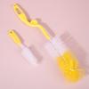 Set de 2 piezas de cepillo para biberón transfronterizo Mango largo Giratorio Plástico Set de cepillos de limpieza Esponja Cepillo para taza para niños
