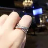 2020 Novos acessórios de anel da moda em estilo japonês e coreano, estilo coreano, moda, diamante incrustado, cruz, abertura, dedo indicador, anel de casal, bugigangas