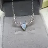 Plata 925, un lujoso y moderno collar de asta de ciervo, una cadena de clavícula de piedra lunar minimalista única y elegante para mujer, joyería de alce al por mayor