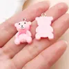 Mezcla de 20 Tipos de Resina Caricatura Oso Rosa, Sirena, Pequeño Dinosaurio Colgantes Llavero DIY Accesorios para Collar