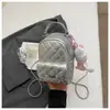 Mochila de Cadena de Diamantes para Mujer, Bolso de Mano Casual de Moda de Nicho, Mini Mochila Escolar Estilo Coreano, Mochila de Viaje de Moda