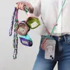 Bolsa de Armazenamento com Alça Transversal Ajustável de Tecido para Celular, Cordão Dopamina para Viagens ao Ar Livre, Alça Lateral Antiperda