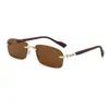 Óculos de Sol Retro Sem Aro para Homens, Estilo Old Money Elegante, Moda Transfronteiriça, Proteção UV Casual, Óculos de Sol Europeus e Americanos para Mulheres