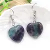Pendientes colgantes de cristal natural transfronterizos para el Amor, pendientes de ágata con forma de corazón de moda para el día a día, joyería linda estilo corazón