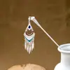 Grampo de Cabelo Estilo Étnico com Franjas Geométricas Vazadas, Grampo de Cabelo Moderno com Gotejamento de Óleo em Formato de Gota d'Água, Acessório de Cabelo Hanfu para Mulheres