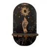 Soporte de Exhibición de Cristal de Madera Soporte de Mano Bohemio Soporte Decorativo Colgante de Madera y Soporte de Piedra de Cristal Adornos