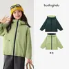 Pudding Haru coleção de inverno: jaqueta acolchoada de algodão quente para meninas, novo estilo de inverno 2026, casaco infantil com capuz reversível