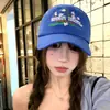 Boné de Baseball Bordado com Flores Novo Estilo Coreano para Mulheres, Roxo, Primavera e Verão, Casual ao Ar Livre, Versátil, Protetor Solar, Respirável, Chapéu de Aba