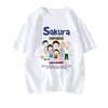 Roupas com Estampa de Cereja Maruko-Chan de Manga Curta Camiseta Branca Feminina Estilo Moderno Fino Moda Estilo Coreano Camiseta de Manga Curta Moderna