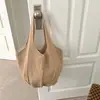 Bolso Tejido Vintage Ins de Corea del Sur Nuevo Vacaciones Casual Bolso de Playa Bolso Tejido a Crochet Bolso Tote Portátil