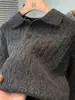 Suéter Clásico de Punto Trenzado con Cuello Polo para Hombre, Engrosado para Otoño e Invierno, Suéter de Punto Casual