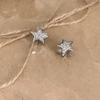 Pendientes de Hebilla de Estrella Brillante Diseño Nicho Casero Combinación con Todo Zircón Taladro de Punto Exquisitos Pendientes Pendientes de Botón Moda Femenina Pendientes yk2