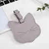 Etiqueta de equipaje personalizada con forma de gato hecha de piel sintética, etiqueta para tarjeta de embarque, etiqueta de identificación de equipaje de viaje, etiqueta de equipaje con logo personalizado