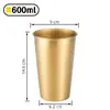 Taza de Cerveza de Acero Inoxidable 304 Taza de Agua de una Sola Capa Taza para Bebidas Frías Taza para Enjuague Bucal Taza para Jugos Taza de Té de Restaurante Grabada Grado Alimenticio