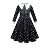 Cosplay de la Familia Adams transfronterizo Vestido para Niñas Vestido Miércoles Disfraz de Halloween