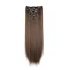 Extensão de Cabelo Europeia e Americana Clip-In Conjunto de Sete Peças Peruca de Comércio Exterior Extensões de Cabelo Femininas Seda de Alta Temperatura Conjunto de Sete Peças Cabelo Liso Onda Grande Cabelo Clip-In