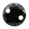 Huagang Gema Redonda Negra Doble Agujero Zircón Perforado Piedra Nudista Anillo de Zirconio Negro Cuentas Sueltas Sintéticas con Agujeros Accesorios CZ