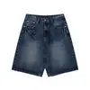 Beijie Moda Masculina 2026 Verão Novo Shorts Jeans Lavado Retrô Calças Reta Rasgadas Masculinas Calças Casuais de Cinco Pontos
