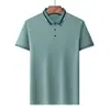 Camisa Polo para Hombre de Manga Corta de Seda de Hielo Verano Delgada con Cuello Camisero para Hombre de Negocios de Mediana Edad y Joven Camiseta