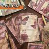 Papel de notas retro transfronterizo papel de material creativo serie mariposa cuenta de mano bolsa de dolor fondo papel de respaldo decorativo diy