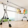 Tendedero de ropa plegable de acero inoxidable para interiores, balcones, dormitorios, exterior, fresco, telescópico, para secar colchas