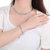 Collar de Acero de Titanio de Moda Hebilla Japonesa Cadena Plana NK Collar para Hombres y Mujeres Estilo Ins Cadena Fígaro de Acero Inoxidable Joyería para Parejas