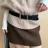 Cinto de camurça liso retrô, novo estilo, moda coreana, perfeito para combinar com jeans, cinto versátil para afinar a cintura