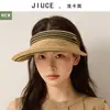 Sombrero de Paja Estilo Japonés Casual tipo Diadema con Parte Superior Abierta, Sombrero de Sol y Protección Solar Casual para Exteriores en Verano, Sombrero de Sol Versátil de Ala Ancha