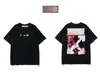Marca de moda Offwhite Margaritas Pequeñas Florales Gradiente Graffiti Flecha Unisex Holgada Pareja Ow Camiseta de Manga Corta