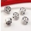 Accesorios de Plata de Ley Colgante de Caqui de Plata de 99 Pies Cacahuete Anillo Doble Accesorios Retro Plata Dura Materiales Hechos a Mano para DIY
