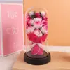 Ramo de Pulgar de Rosa y Clavel Regalo del Día de la Madre Exquisita Cúpula de Cristal Flor de Jabón de Confesión Flor Eterna Regalo