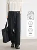 También, Pantalones Largos Casuales Rectos Holgados de Color Sólido con Caída, Pliegues Dobles Anchos para Hombre Otoño 2026 con Acentos Metálicos
