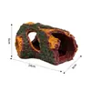 Paisajismo de acuario, cabaña de resina de doble capa, escondite para peces pequeños, rocalla artificial, tocón de árbol de calabaza simulado, escondite para reptiles
