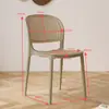Silla de plástico de mimbre, silla de exterior estilo nórdico, silla de comedor de moda para uso doméstico, apilable, silla para mesa de mahjong con respaldo