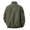 Jaqueta Clássica Minimalista com Gola Alta para Homens e Mulheres, Estilo Casal, Casaco Tendência High Street de Workwear Americano, Camada Base Retrô para Primavera e Outono